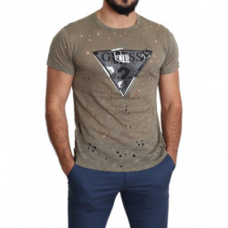 T-shirt casual traforata da uomo stampa logo elasticizzato cotone m