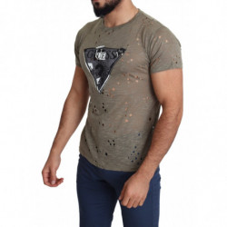 T-shirt casual traforata da uomo stampa logo elasticizzato cotone m