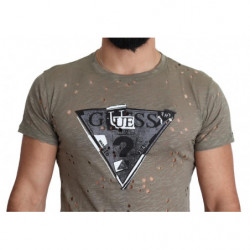 T-shirt casual traforata da uomo stampa logo elasticizzato cotone m