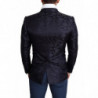 Cappotto MARTINI in seta jacquard floreale blu - IT44 - XS