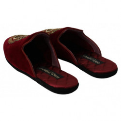 Scarpe ciabatte velluto rosso ricamo cuore sacro - EU39/US6