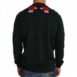 Maglione pistola con rose a cuore di cristallo verde - IT50 - L