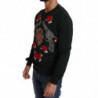 Maglione pistola con rose a cuore di cristallo verde - IT50 - L