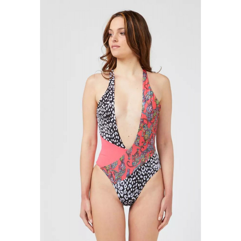 Costume da bagno in poliestere fucsia - S
