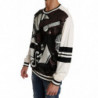 Maglione top pullover chitarra paillettes jazz bianco - IT50 - L