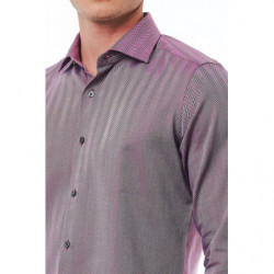 Camicia in cotone bordeaux - L