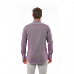 Camicia in cotone bordeaux - L