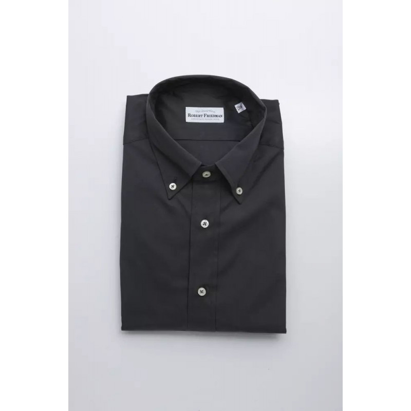 Camicia in cotone grigio - 4XL