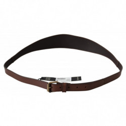 Fibbia metallo dorato rustico pelle marrone larga scura - 100 CM /