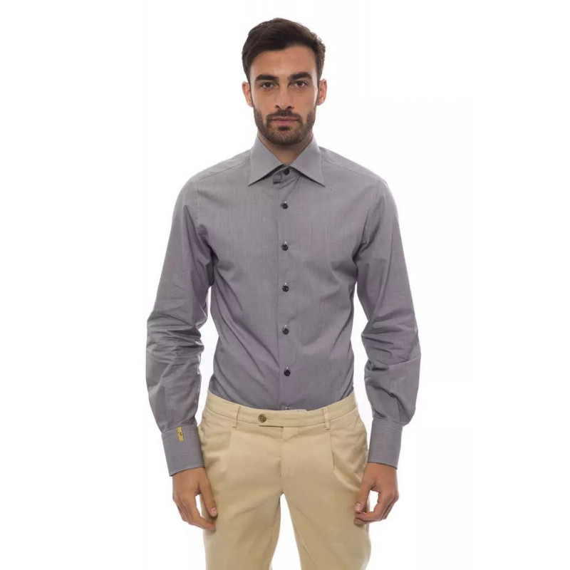 Camicia in cotone bianco e nero - L