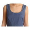 Abito elasticizzato a trapezio in cotone blu a pois - IT44-L
