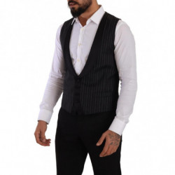 Gilet Gilet In Seta Di Lana A Righe Nere - IT48 - M