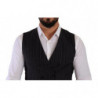 Gilet doppiopetto a righe grigie - IT48 - M