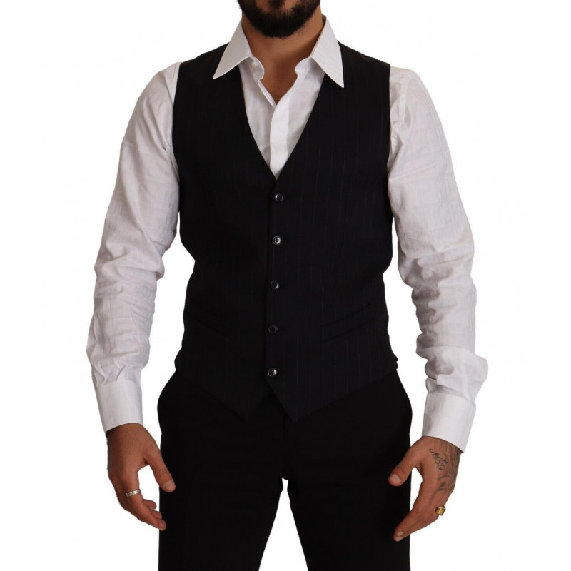 Gilet Gilet in Lana Stretch a Righe Blu - IT48 - M