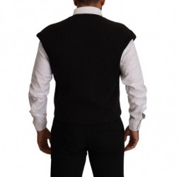 Gilet gilet in cotone e lana nera - IT48 - M