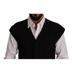 Gilet gilet in cotone e lana nera - IT48 - M