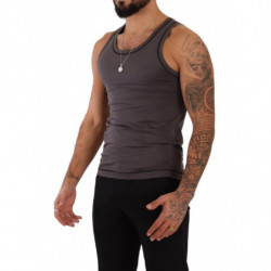 Intimo T-shirt canotta senza maniche in cotone grigio - IT4 - S