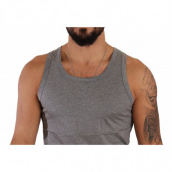 Intimo T-shirt canotta senza maniche in cotone grigio - IT4 - S