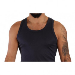 Intimo senza maniche con scollo tondo modale blu - IT4 - S