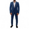Abito 2 pezzi slim fit in velluto blu SICILIA - IT48 - M