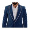 Abito 2 pezzi slim fit in velluto blu SICILIA - IT48 - M