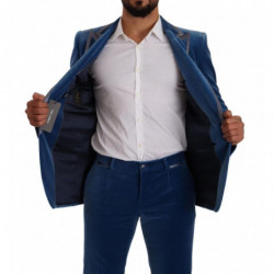 Abito 2 pezzi slim fit in velluto blu SICILIA - IT48 - M
