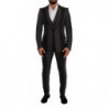 Abito 3 pezzi slim fit a righe grigio nero - IT48 - M