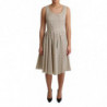 Abito a trapezio in cotone a pois beige - IT38-XS