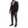 Abito 3 pezzi slim fit a righe grigio nero - IT48 - M