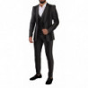 Abito 3 pezzi slim fit a righe grigio nero - IT48 - M