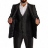 Abito 3 pezzi slim fit a righe grigio nero - IT48 - M