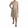 Abito a trapezio in cotone a pois beige - IT38-XS