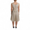 Abito a trapezio in cotone a pois beige - IT38-XS