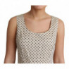 Abito a trapezio in cotone a pois beige - IT38-XS