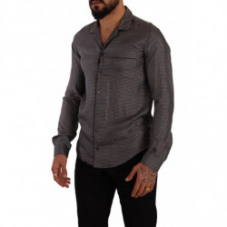 Camicia da uomo in pigiama con motivo fantasia grigia - IT4 - S