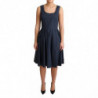 Abito a trapezio in cotone a pois blu - IT40-S