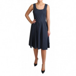 Abito a trapezio in cotone a pois blu - IT40-S