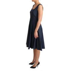 Abito a trapezio in cotone a pois blu - IT40-S