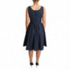 Abito a trapezio in cotone a pois blu - IT40-S