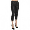Pantaloni jeans corti vita media lavati neri gamba sottile - W29