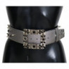 Cintura fibbia logo pelle argento cristalli - 70 CM / 28 INCHES