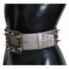 Cintura fibbia logo pelle argento cristalli - 70 CM / 28 INCHES