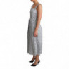 Abito a trapezio in cotone floreale bianco blu - IT40-S
