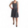 Abito a trapezio in cotone nero a pois - IT44-L