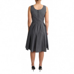 Abito a trapezio in cotone nero a pois - IT44-L