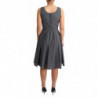 Abito a trapezio in cotone nero a pois - IT44-L