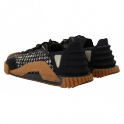 Sneakers NS1 stringate in tessuto bianco nero - EU39/US6