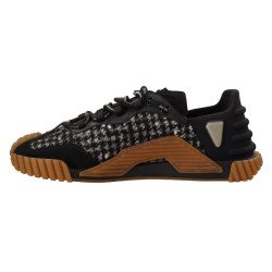 Sneakers NS1 stringate in tessuto bianco nero - EU39/US6