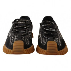 Sneakers NS1 stringate in tessuto bianco nero - EU39/US6