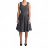Abito a trapezio in cotone nero a pois - IT40- L